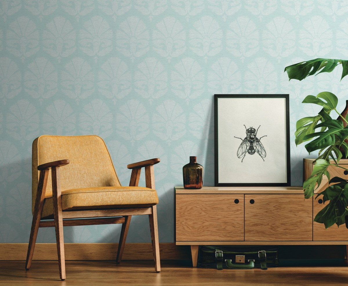 Обои Ronald Redding Handcrafted Naturals Ottoman Fans HC7573 фото в интерьере